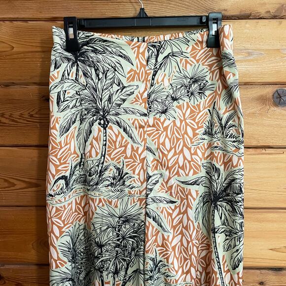 Joie Wide leg Satin tropical floral print boho pants Size Medium - Picture 4 of 7